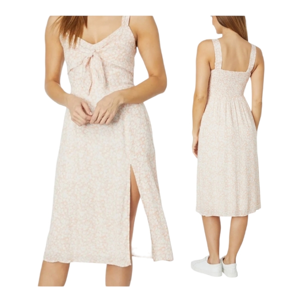 Lost+wander Pick me in the desert Tie front Midi Dress L Lightweight Rayon NWOT